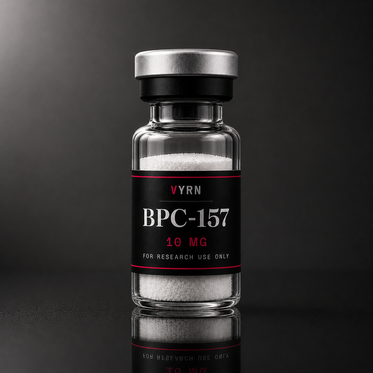 Frasco VYRN de BPC-157 10mg liofilizado para uso em pesquisa laboratorial