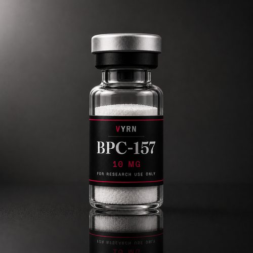 Frasco VYRN de BPC-157 10mg liofilizado para uso em pesquisa laboratorial